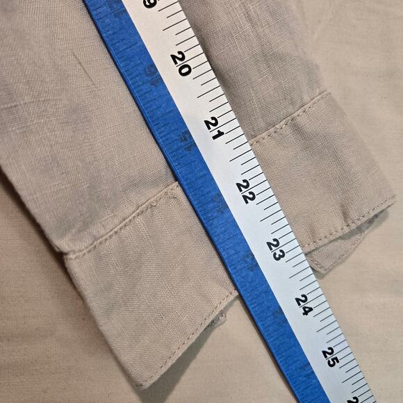 Adrienne Vittadini 100% Linen Roll-tab Sleeve Tunic Top Boho Festival Size M - Picture 8 of 12